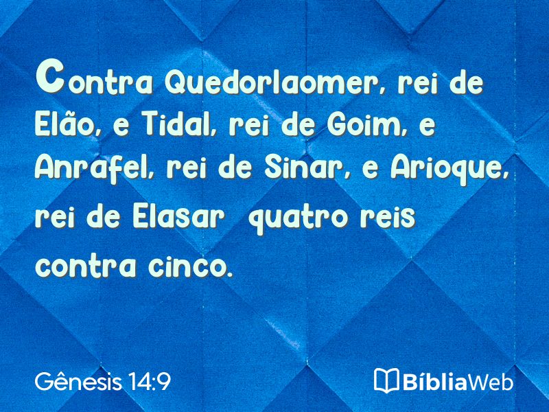 Gênesis 14:9 em imagem para compartilhar