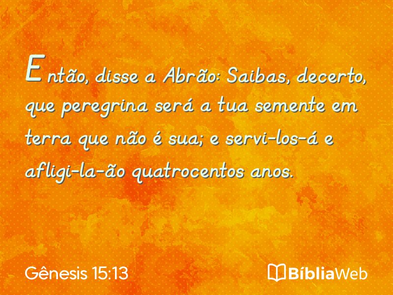 Gênesis 15:13 em imagem para compartilhar
