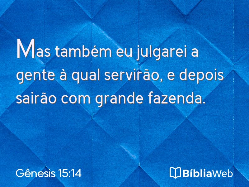 Gênesis 15:14 em imagem para compartilhar