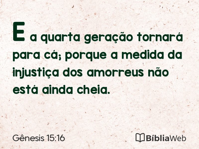 Gênesis 15:16 em imagem para compartilhar