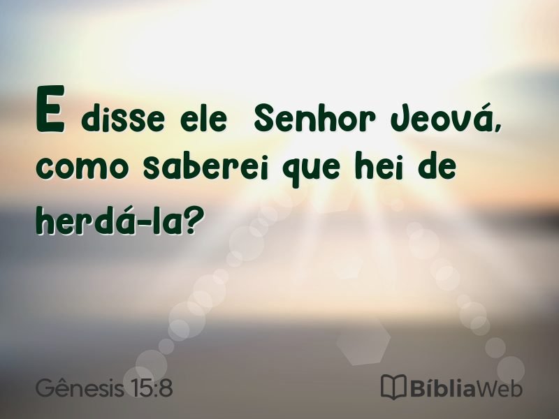 Gênesis 15:8 em imagem para compartilhar