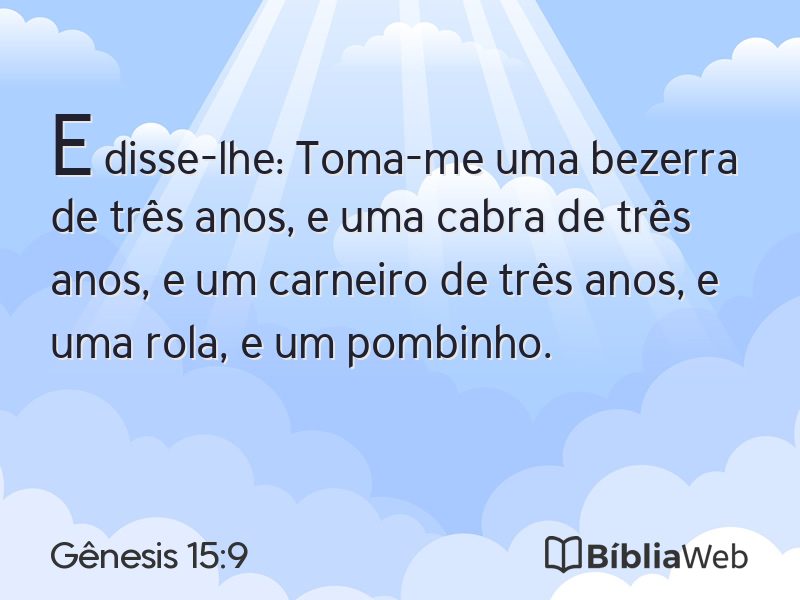 Gênesis 15:9 em imagem para compartilhar