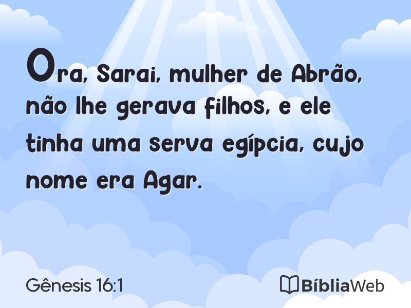 Gênesis 16:1 em imagem para compartilhar