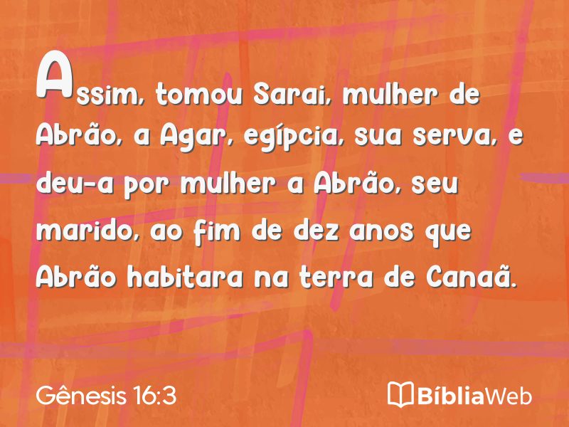 Gênesis 16:3 em imagem para compartilhar