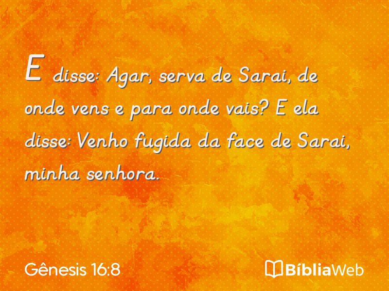 Gênesis 16:8 em imagem para compartilhar