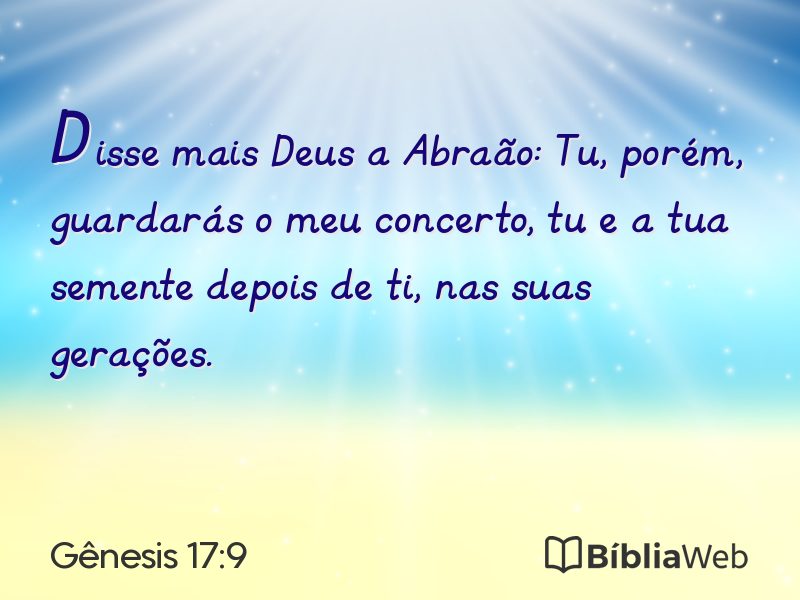 Gênesis 17:9 em imagem para compartilhar