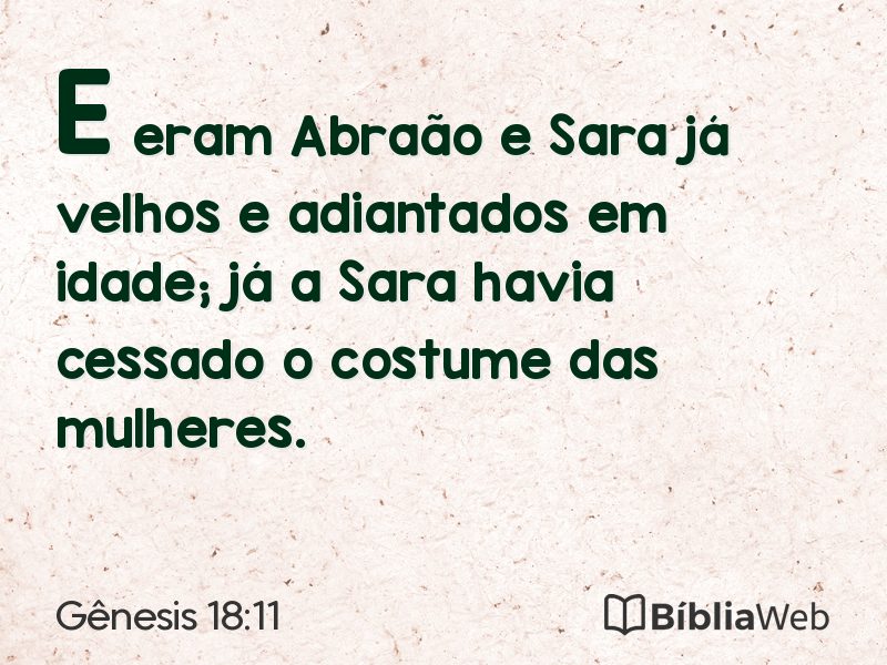 Gênesis 18:11 em imagem para compartilhar