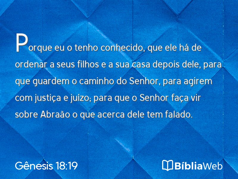 Gênesis 18:19 em imagem para compartilhar