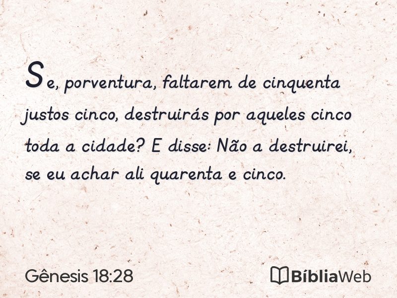 Gênesis 18:28 em imagem para compartilhar