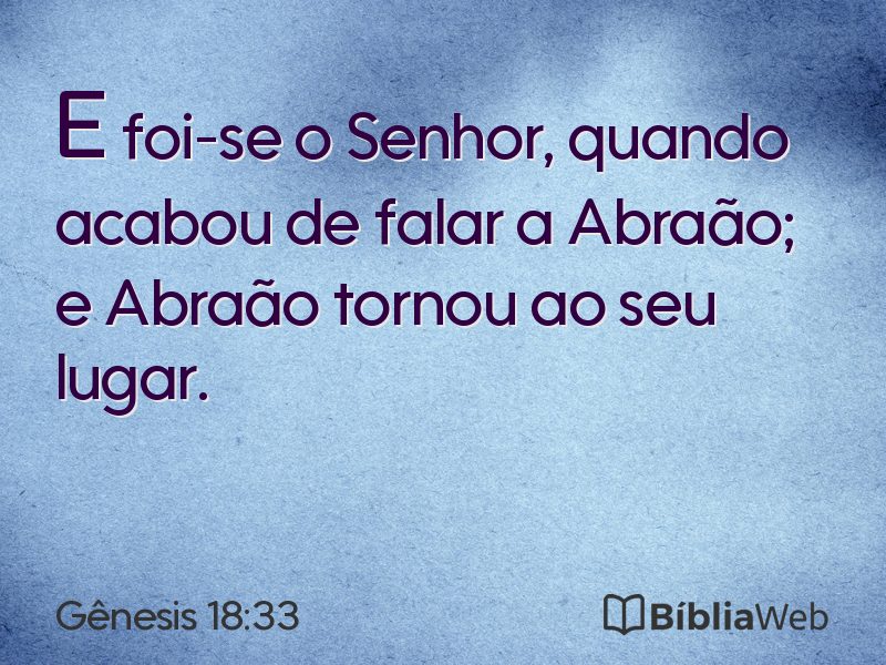 Gênesis 18:33 em imagem para compartilhar