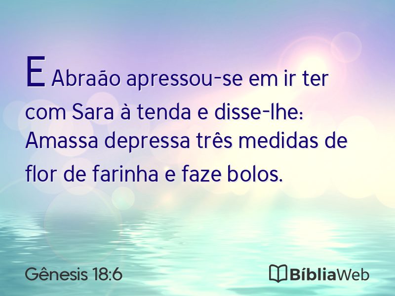 Gênesis 18:6 em imagem para compartilhar