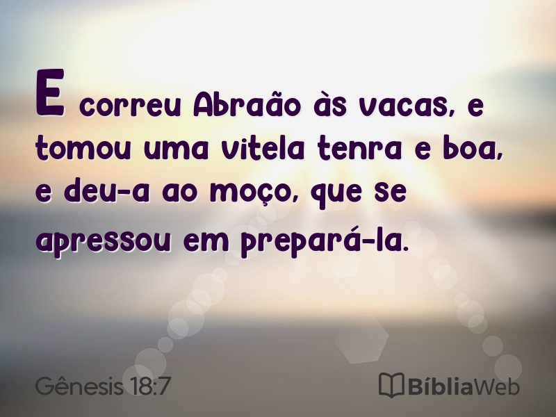 Gênesis 18:7 em imagem para compartilhar