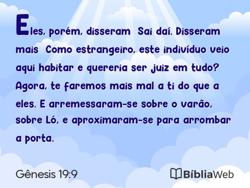 Gênesis 19:9 em imagem para compartilhar
