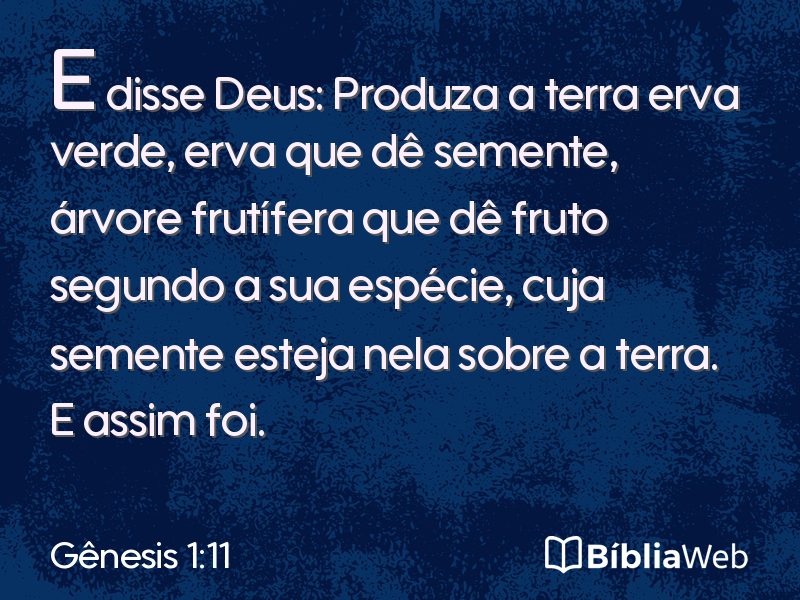 Gênesis 1:11 em imagem para compartilhar