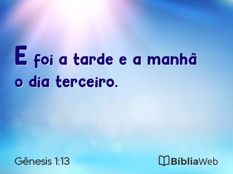 Gênesis 1:13 em imagem para compartilhar