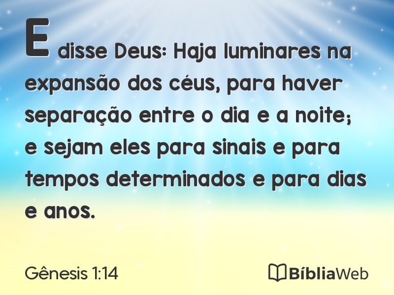 Gênesis 1:14 em imagem para compartilhar