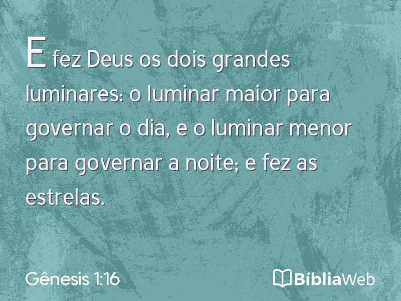 Gênesis 1:16 em imagem para compartilhar
