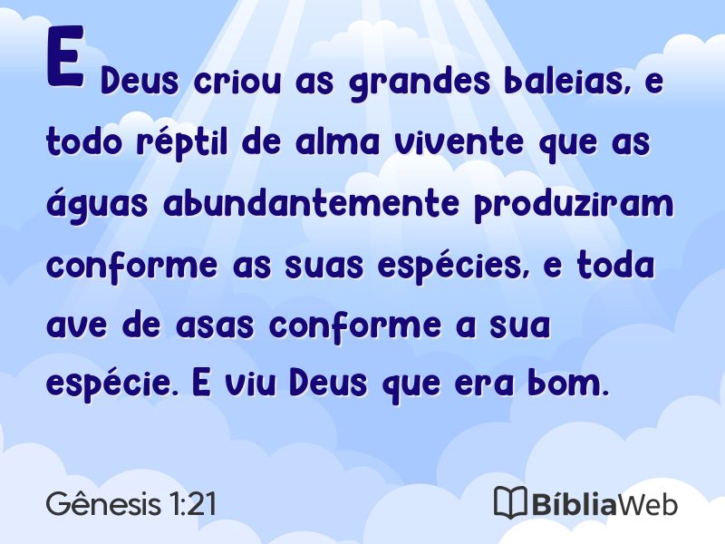 Gênesis 1:21 em imagem para compartilhar
