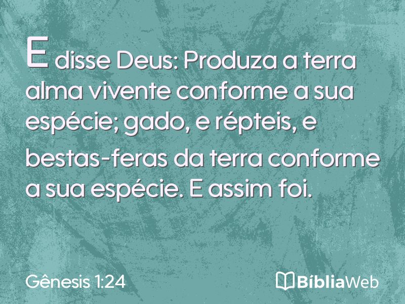 Gênesis 1:24 em imagem para compartilhar