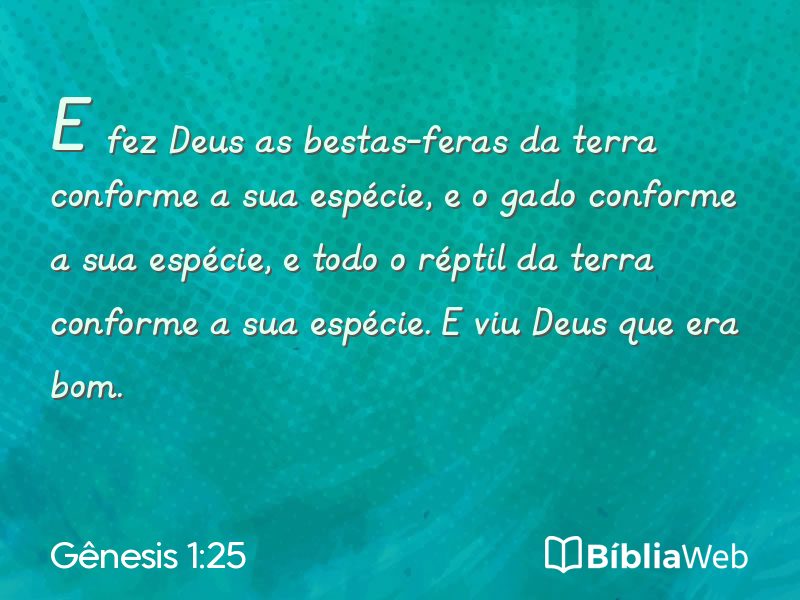 Gênesis 1:25 em imagem para compartilhar
