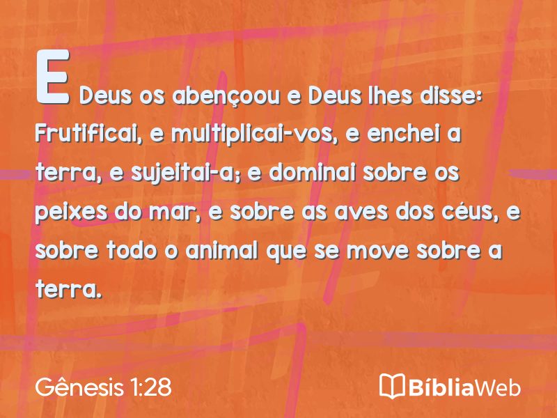 Gênesis 1:28 em imagem para compartilhar