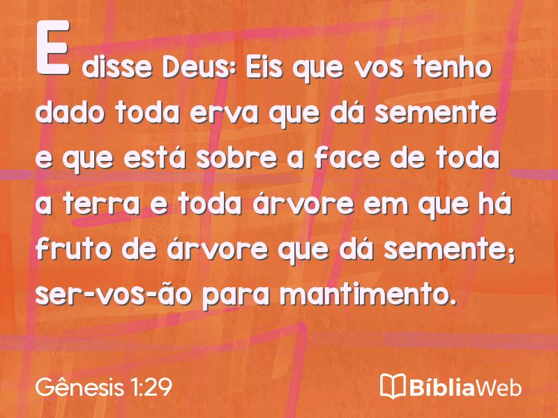 Gênesis 1:29 em imagem para compartilhar