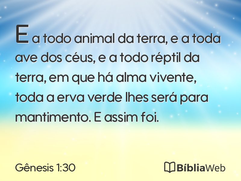Gênesis 1:30 em imagem para compartilhar