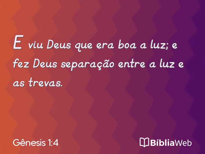 Gênesis 1:4 em imagem para compartilhar