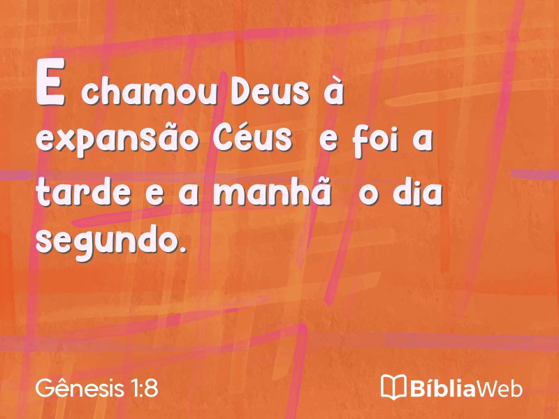 Gênesis 1:8 em imagem para compartilhar