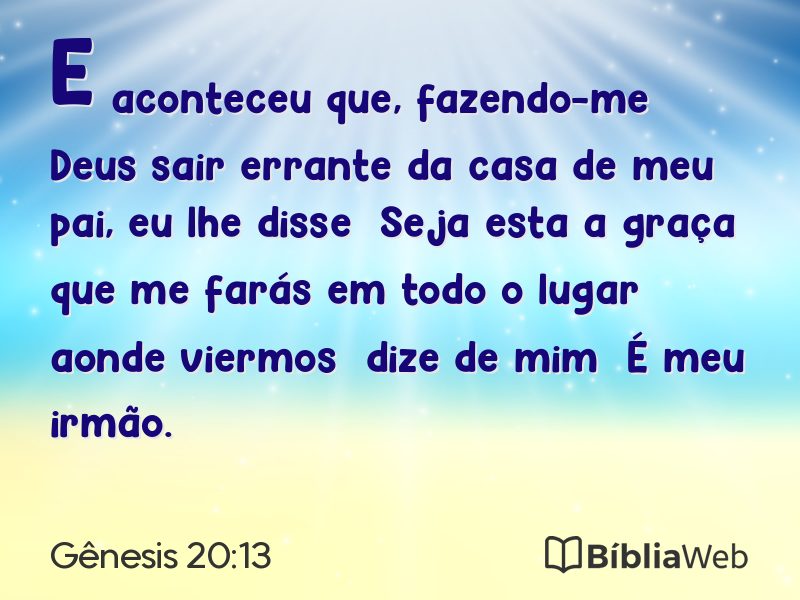 Gênesis 20:13 em imagem para compartilhar