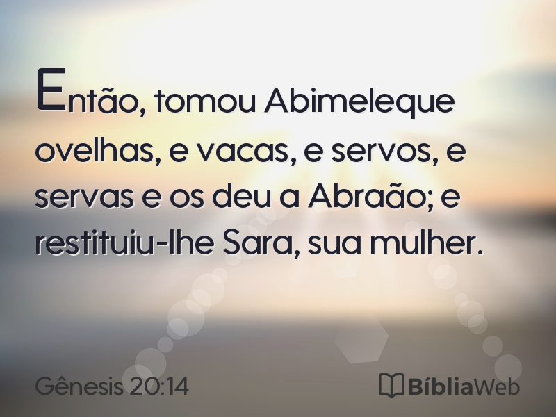 Gênesis 20:14 em imagem para compartilhar