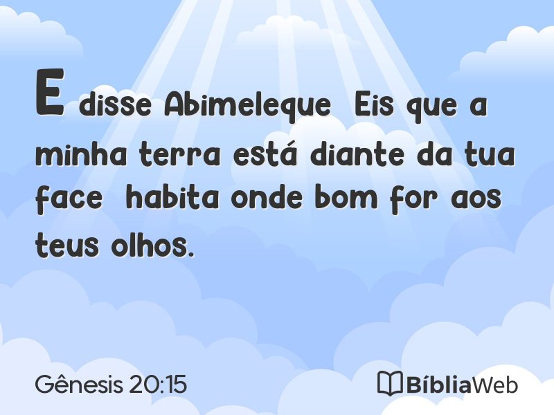 Gênesis 20:15 em imagem para compartilhar