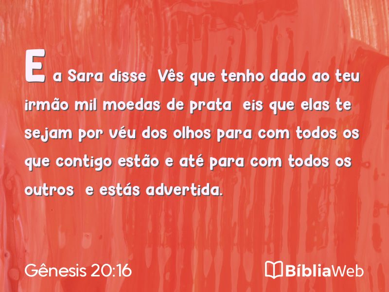 Gênesis 20:16 em imagem para compartilhar