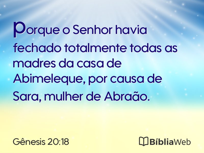 Gênesis 20:18 em imagem para compartilhar