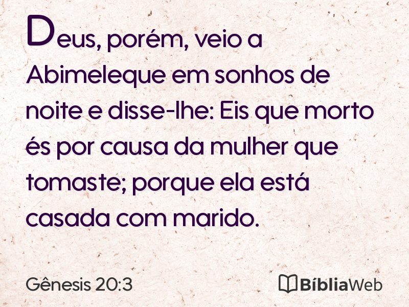 Gênesis 20:3 em imagem para compartilhar