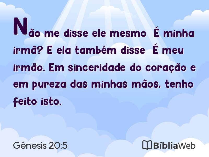 Gênesis 20:5 em imagem para compartilhar