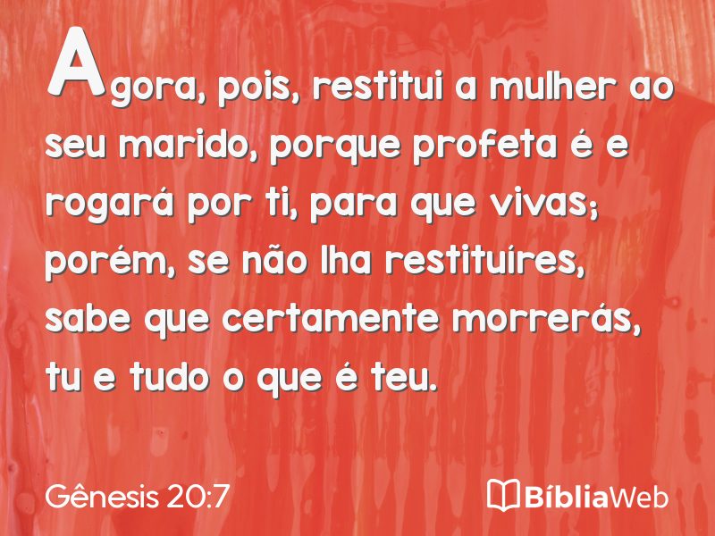 Gênesis 20:7 em imagem para compartilhar