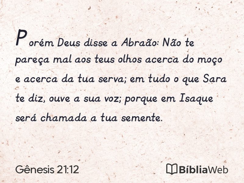 Gênesis 21:12 em imagem para compartilhar