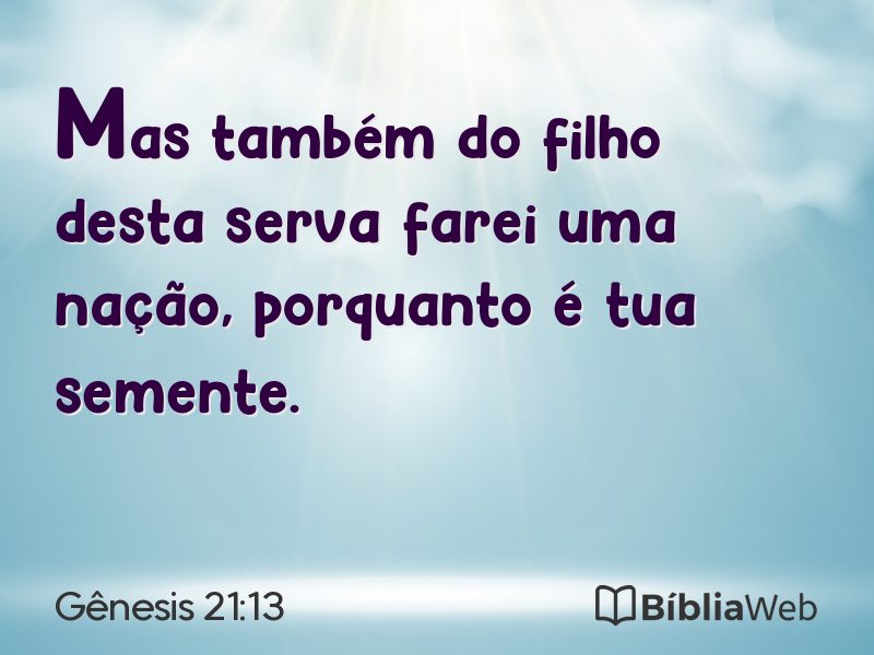 Gênesis 21:13 em imagem para compartilhar