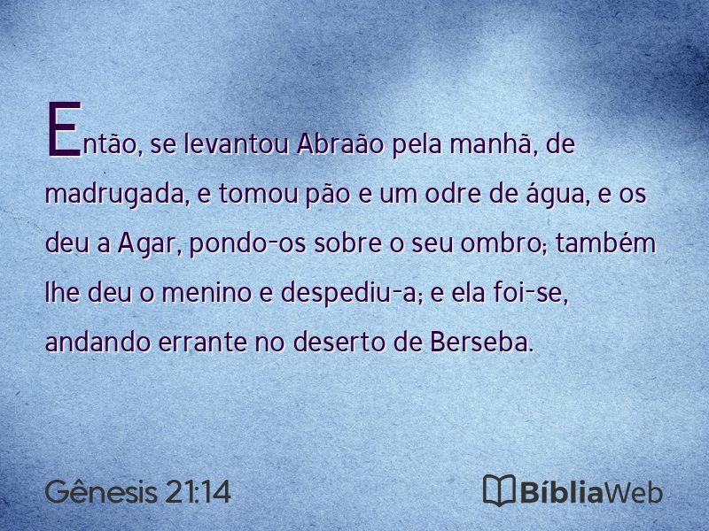 Gênesis 21:14 em imagem para compartilhar