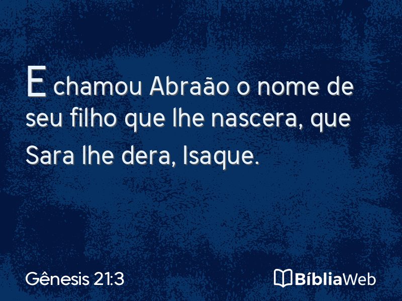 Gênesis 21:3 em imagem para compartilhar