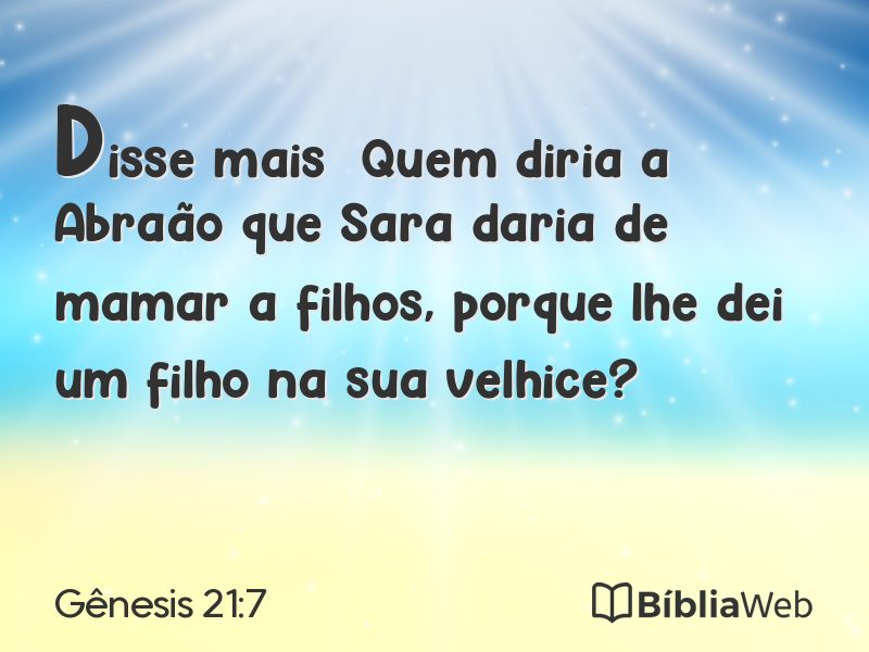 Gênesis 21:7 em imagem para compartilhar