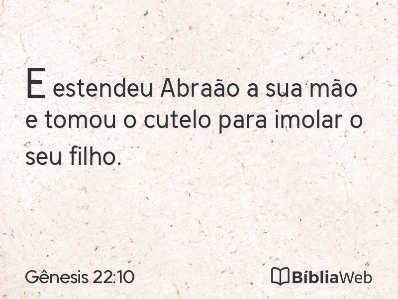 Gênesis 22:10 em imagem para compartilhar