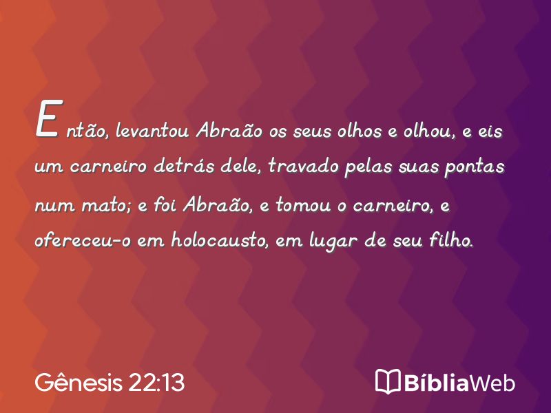 Gênesis 22:13 em imagem para compartilhar