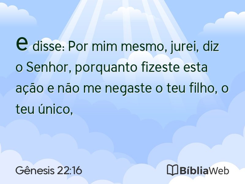 Gênesis 22:16 em imagem para compartilhar