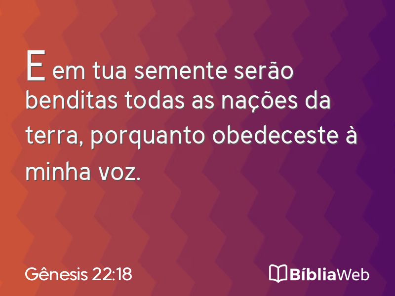 Gênesis 22:18 em imagem para compartilhar