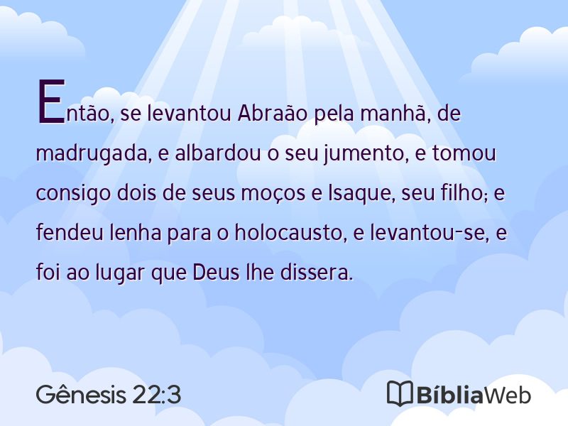 Gênesis 22:3 em imagem para compartilhar