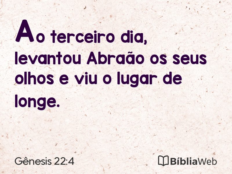 Gênesis 22:4 em imagem para compartilhar