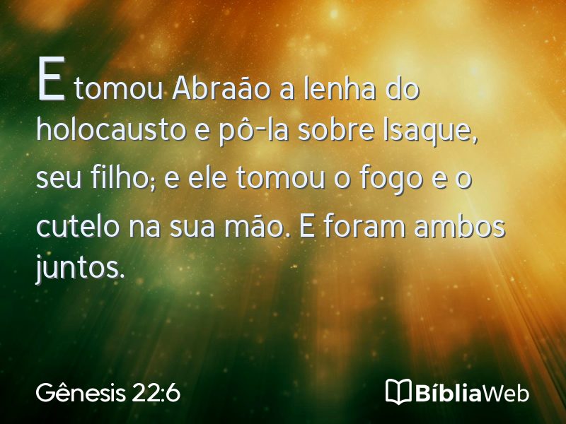 Gênesis 22:6 em imagem para compartilhar