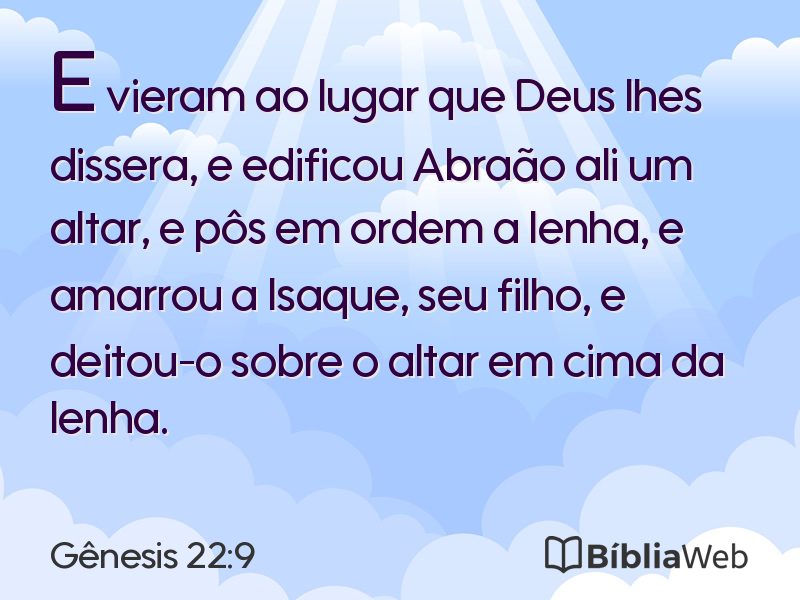 Gênesis 22:9 em imagem para compartilhar